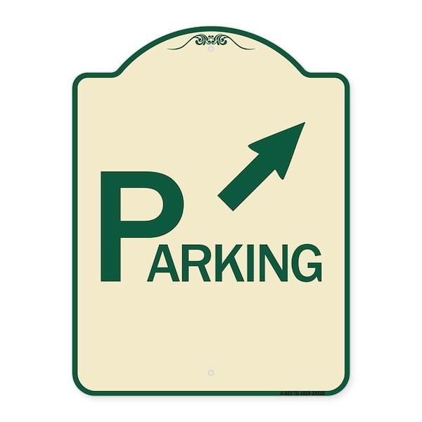 Signmission Parking W/ Arrow Pointing to Top Right Heavy-Gauge Aluminum Sign, 24" x 18", TG-1824-24516 A-DES-TG-1824-24516 - main